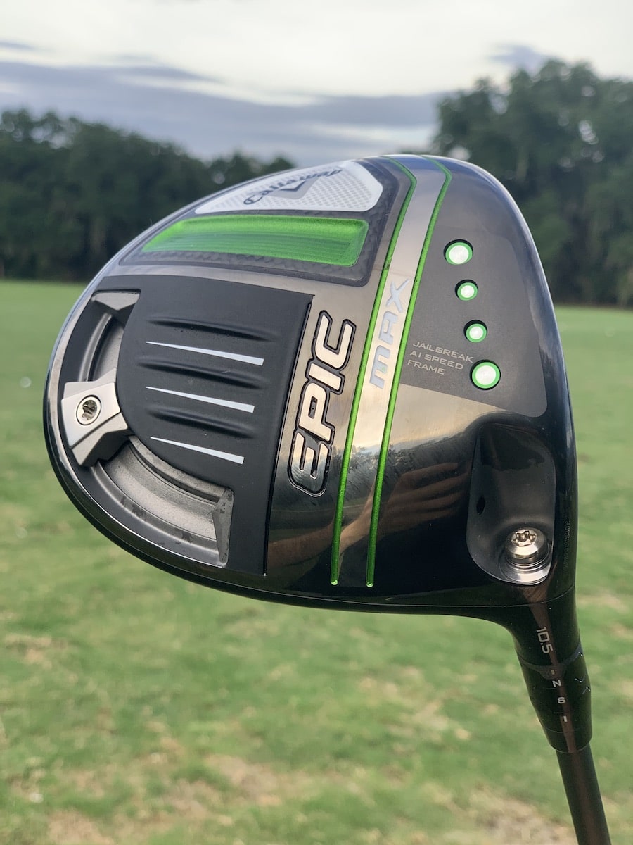 close up view of the callaway epic max driver